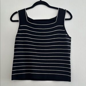 Black and White Boxy Sleeveless Tank Top